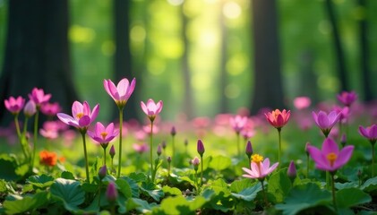 Obraz premium Holunder flowers blooming in a forest clearing, forest clearing, holunder