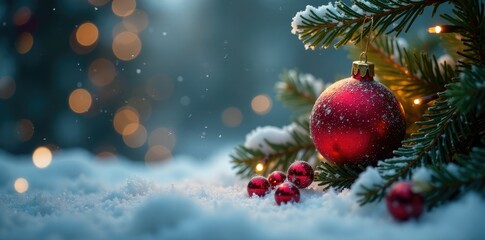 Obraz premium Holzerne Weihnachtsbaumst?tze mit Schnur und Kugeln, Frostige Luft, Schmuck