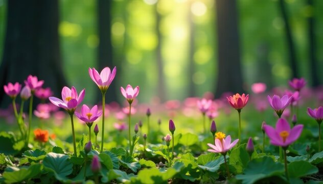 Holunder flowers blooming in a forest clearing, forest clearing, holunder
