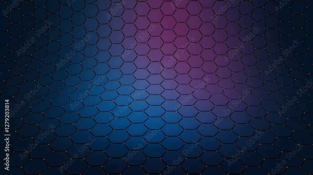 Poster honeycomb pattern: a mesmerizing display of a honeycomb pattern, seamlessly blending shades of blue 