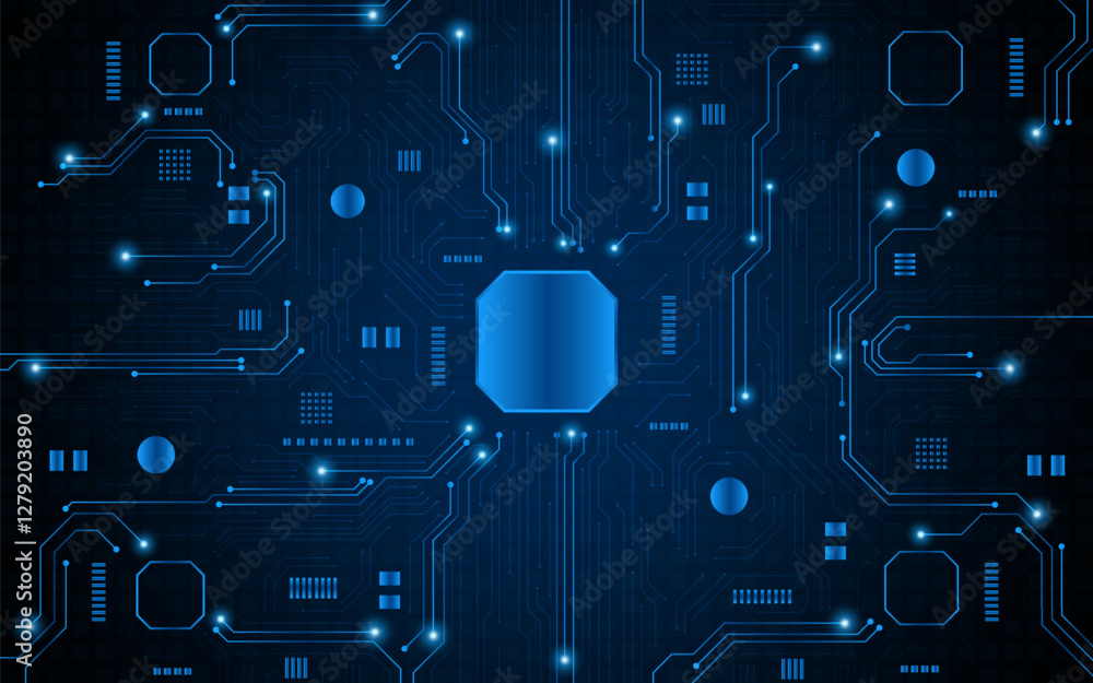 Poster technology circuit board background. electronic motherboard concept or artificial intelligence engin