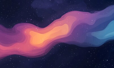 A vibrant cartoon-style cosmic nebula featuring swirling colorful gases.