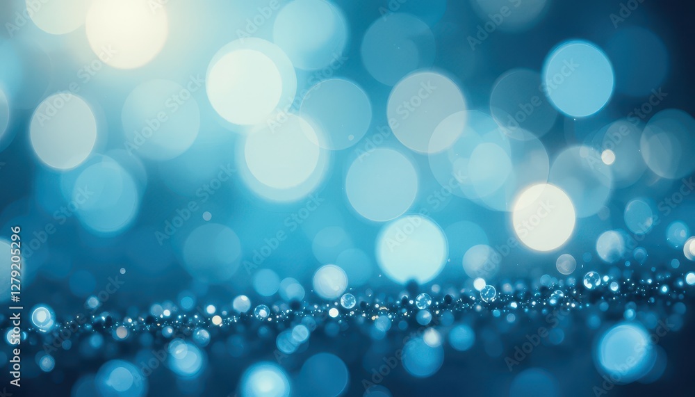 Poster soft blue bokeh background with shimmering light effect
