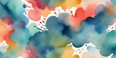 Fototapeta premium Watercolor Symphony: A vibrant and dreamy watercolor background, a stunning splash of color and fluid forms, evoking artistic freedom and creativity.