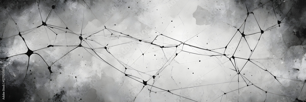 Poster abstract neural network: an evocative illustration depicting a complex neural network, with intercon