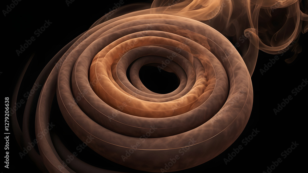 Poster abstract spiral smoke: this mesmerizing image features a swirling spiral composed of smoke, showcasi