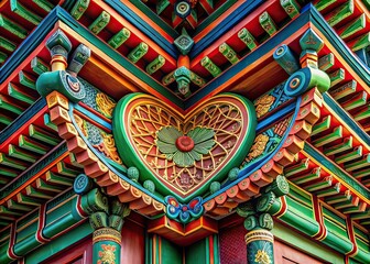 Obraz premium Korean Mini Heart Symbol Close-up Architectural Photography