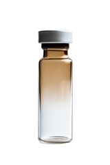 Isolated Amber Glass Vial with Silver Cap