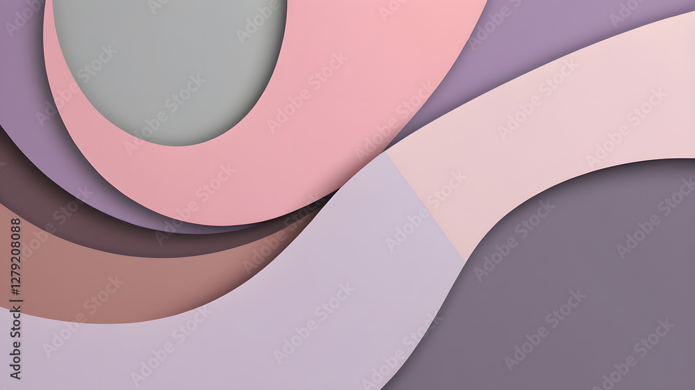 Poster pastel abstract composition: a visually captivating abstract design with a blend of soft pastel hues