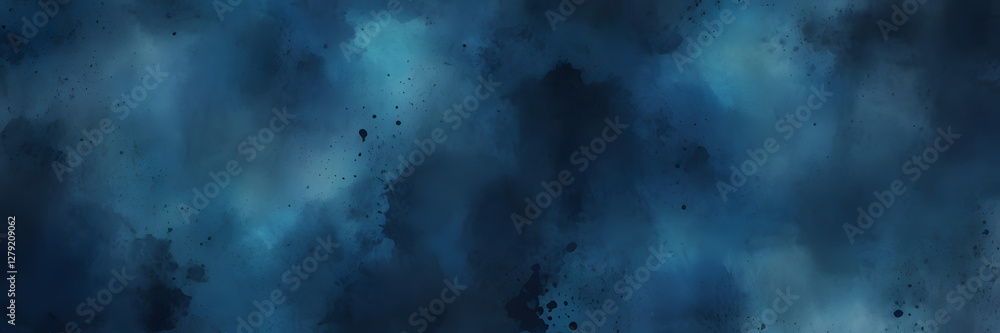 Poster celestial canvas: an abstract image of a dark blue, moody sky with wispy clouds. capturing a sense o
