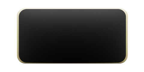 top view of golden and black rectangle box on Transparent background. 3d render