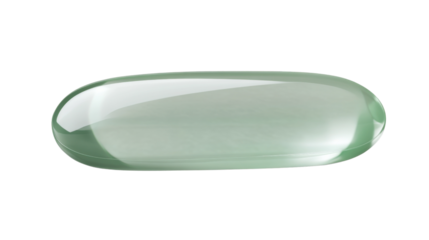 A light green pill with a faint shimmer, isolated on a transparent background for a calming effect.