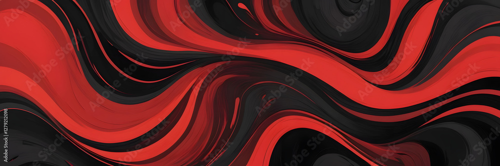 Poster abstract swirls: dynamic swirls of red and black intertwine, creating a visually stunning abstract p