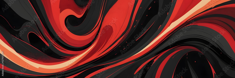 Poster abstract swirls: a captivating abstract artwork features dynamic swirling patterns in a bold palette