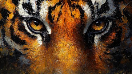 Majestic tiger staring intently jungle habitat wildlife photography close-up view nature's beauty unveiled