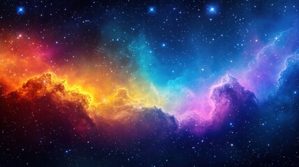 Naklejka premium Colorful nebulae in deep space