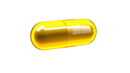 A neon yellow capsule with a glossy finish,