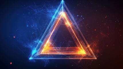 Abstract glowing triangle digital art
