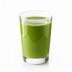 Healthy Green Smoothie in Glass Isolated on White Background for Lifestyle and Wellness