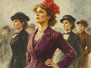Empowered Women in Early 20th Century Attire