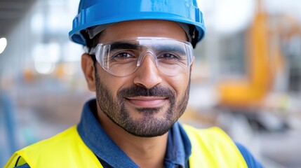 Confident construction site manager overseeing progress with pride