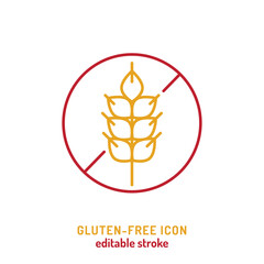 Gluten Free Food. Isolated vector illustration in outline style on a white background