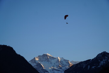 paraglider over the mountains
