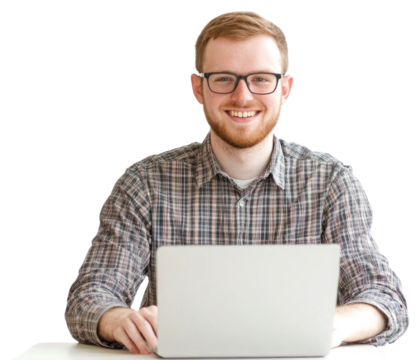 PNG Glasses laptop man computer.