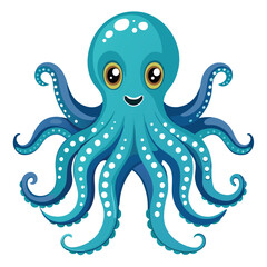 Octopus logo. Isolated octopus on white background