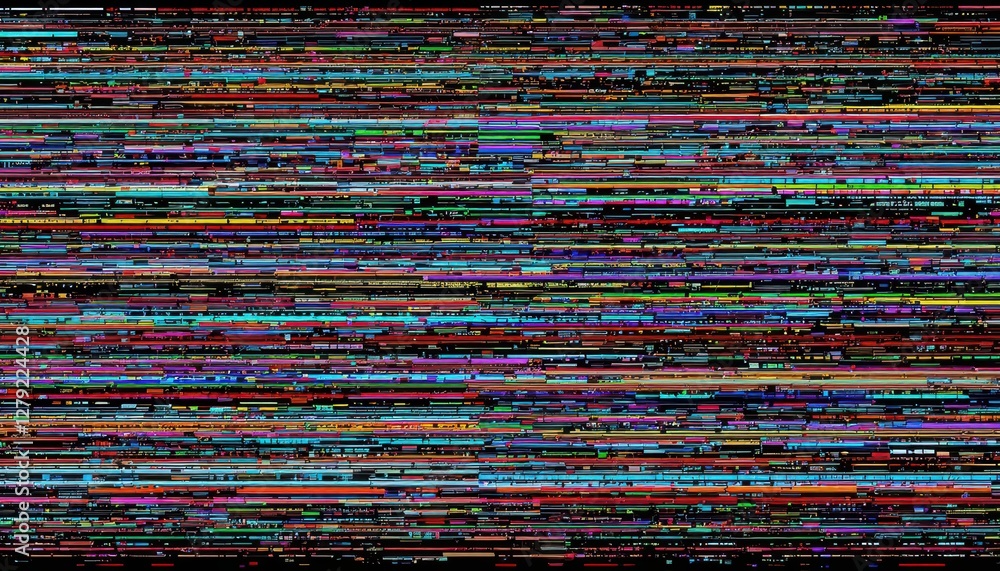 Poster colorful abstract pattern of distorted lines and textures