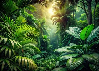 Lush Rainforest Jungle - Vintage Tropical Photography