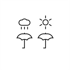 abstract flat rain and heat icon set logo
