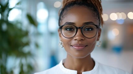 Businesswoman developing innovative strategies in a corporate environment