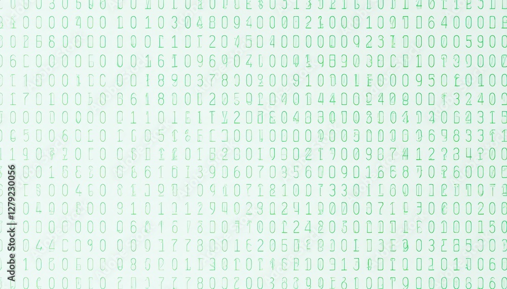 Poster green binary code pattern for digital technology background design