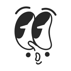Cute retro cartoon character face drawing element