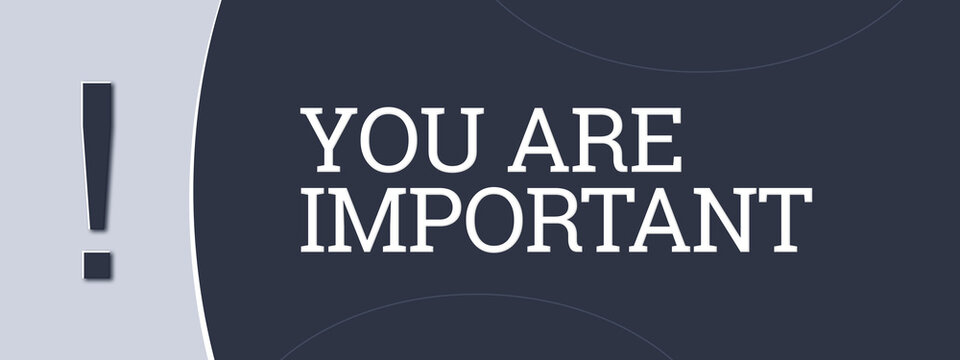 You are Important. A blue banner illustration with white text.