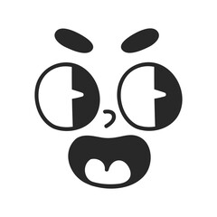 Cute retro cartoon character face drawing element