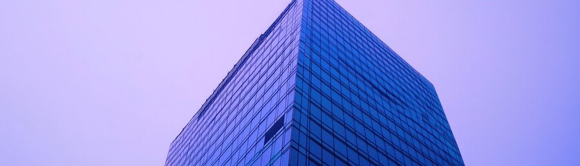 Obraz premium Modern skyscraper against a pale sky. Potential stock use