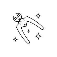 Wire Outline Cutter Icons, Sharp Blade & Strong Grip for Engineering/Electronics Apps