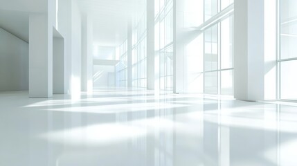 Obraz premium Modern Reception Area With Minimalist Design and Bright Lighting in a Contemporary Interior Space