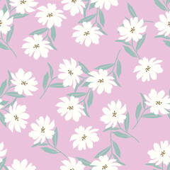 botanical floral vector seamless pattern with roses herbs and leaves big set background with flowers