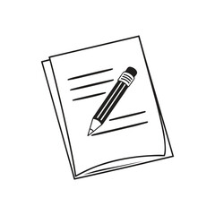document with pencil icon vector art