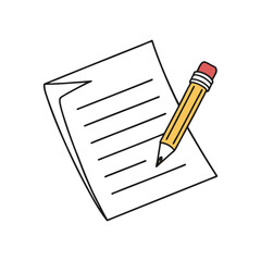 document with pencil icon vector art