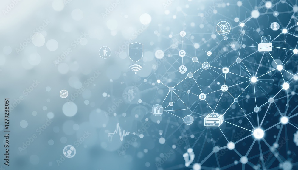 Poster abstract technology background with circles and connection lines