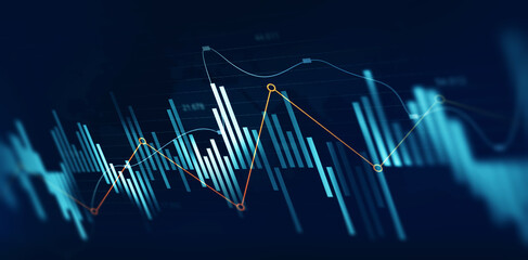 Business trade analytics line graphs and financial chart investment.Stock market investment trading graph.Financial investment graphs.Stock market business and exchange financial growth graph.