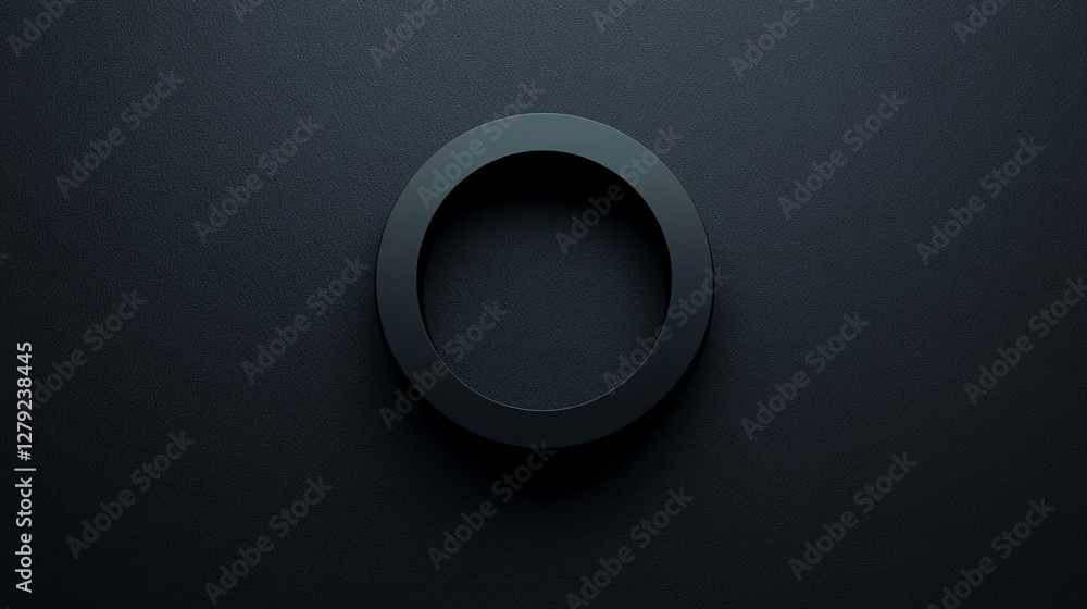 Poster minimalistic black circular design on textured background creates a striking visual contrast