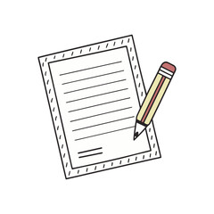 document with pencil icon vector art