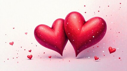 Hand-Painted Hearts Romantic Illustration