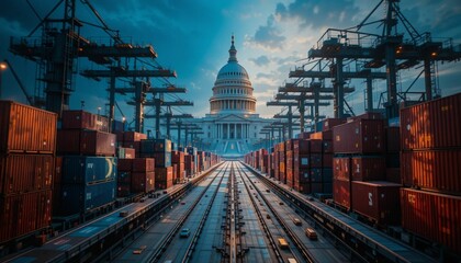 Impact of Tariffs Pakistan and US Government Taxation in Trade Wars, cargo ship in the port