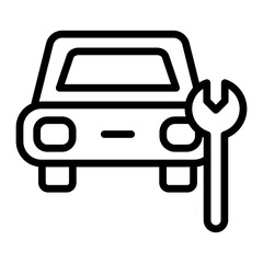 Car Repair Vector Line Icon Design